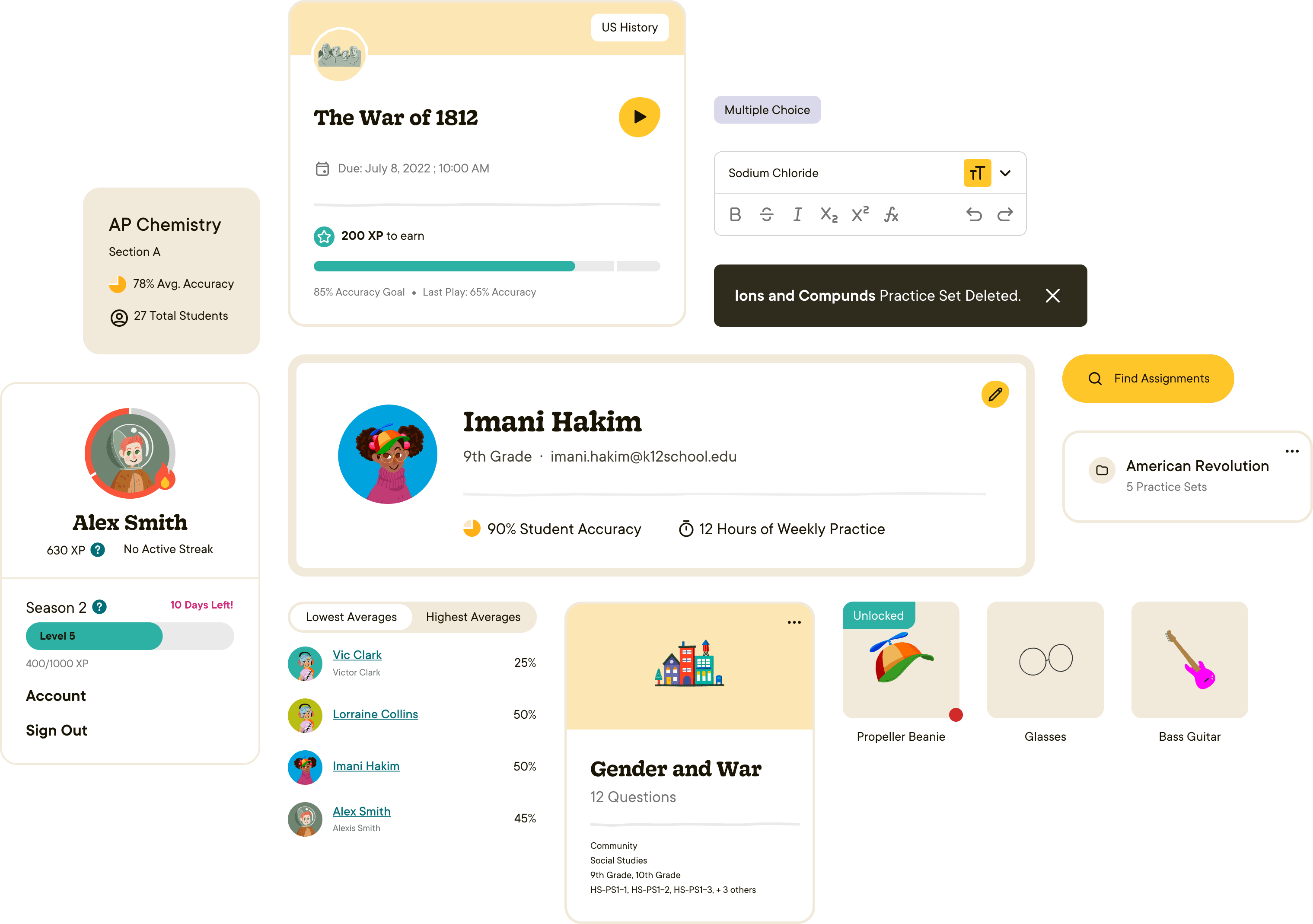 A bento layout of assorted components from the design system.